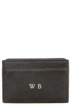 Royce New York Personalized Rfid Leather Card Case In Black- Deboss