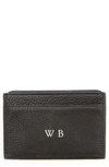 Royce New York Personalized Rfid Leather Card Case In Black- Silver Foil