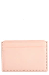 Royce New York Personalized Rfid Leather Card Case In Light Pink- Deboss