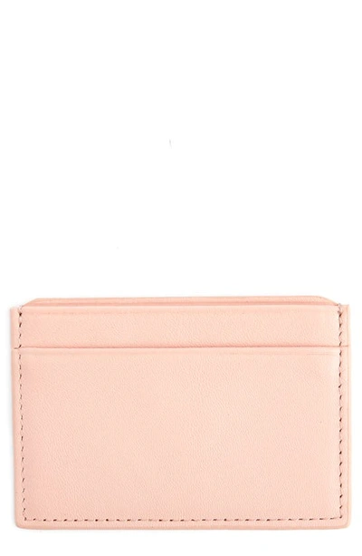 Royce New York Personalized Rfid Leather Card Case In Light Pink- Deboss