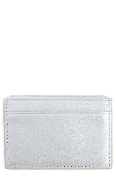Royce New York Personalized Rfid Leather Card Case In Silverold Foil