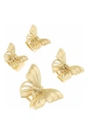 Ettika Set Of 4 Butterfly Jaw Clips In Gold