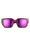 Dior Cd Su Dm 40079 U 56z Square Sunglasses In Havana/ Violet
