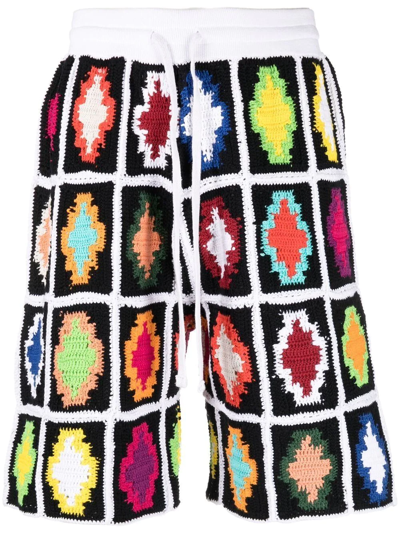 Marcelo Burlon County Of Milan Marcelo Burlon Macrame Cross Knit Shorts Man Shorts & Bermuda Shorts Multicolored Size L Cotton
