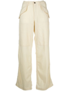 Etro Wide Leg Nina Virgin Wool Pants In Neutrals