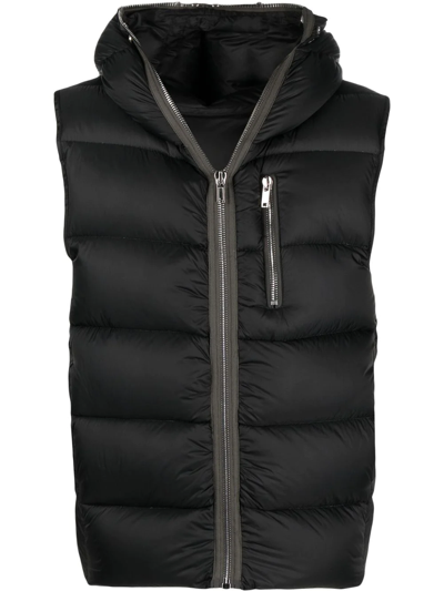 Rick Owens Zip-fastening Hooded Gilet In Black