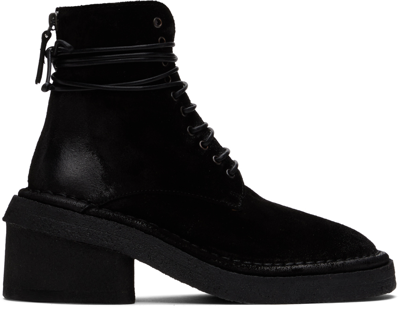 Marsèll Black Burraccio Ankle Boots In 666 Black