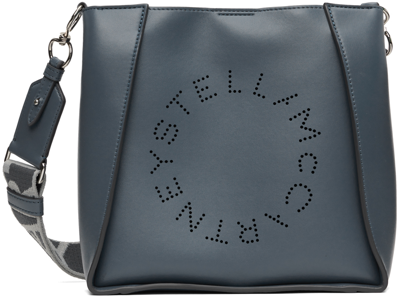 Stella Mccartney Blue Logo Shoulder Bag In Grey