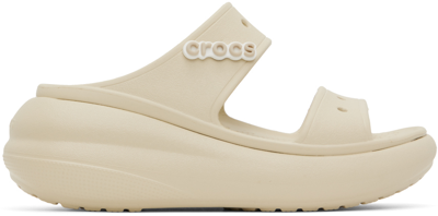 Crocs Beige Classic Crush Platform Sandals In Bone