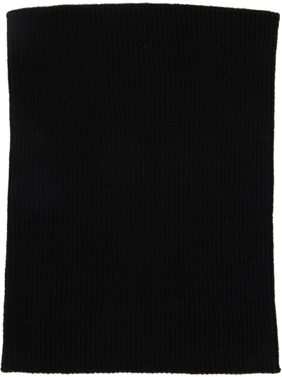 Yohji Yamamoto Black Rib Neck Warmer In 4 Black