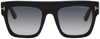 Tom Ford Renee Flat Top Sunglasses, 52mm In 01b Shiny Black/grad