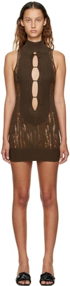Danielle Guizio Ssense Exclusive Brown Minidress In Brown