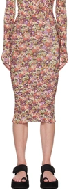 Isabel Marant Multicolor Juno Midi Skirt In 11pa Papaya