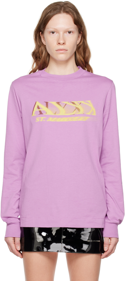Alyx Purple Graphic Long Sleeve T-shirt In Pnk0008 Light Mauve