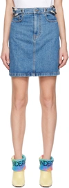 Jw Anderson Chain-detail High-rise Denim Miniskirt In 804 Light Blue