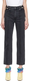 Jw Anderson Chain Link Slim Fit Denim Jeans In 999 Black