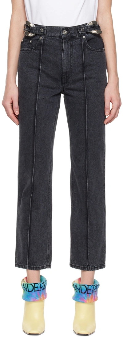 Jw Anderson Chain Link Slim Fit Denim Jeans In Black