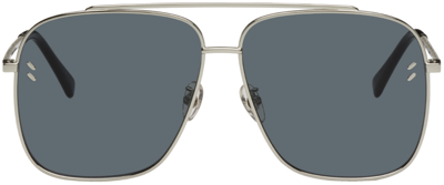 Stella Mccartney Silver Falabella Sunglasses In 16a Shiny Palladium