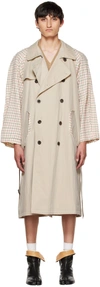 MAISON MARGIELA BEIGE LAYERED TRENCH COAT