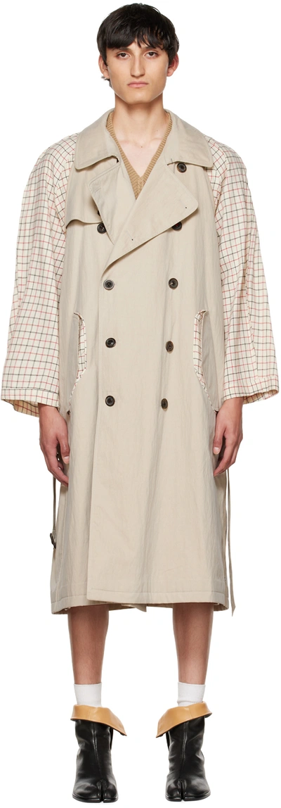 Maison Margiela Double-breasted Trench Coat In Nude