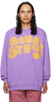 Acne Studios Oversized Logo-embroidered Organic Cotton-jersey Sweatshirt In Lilac Purple