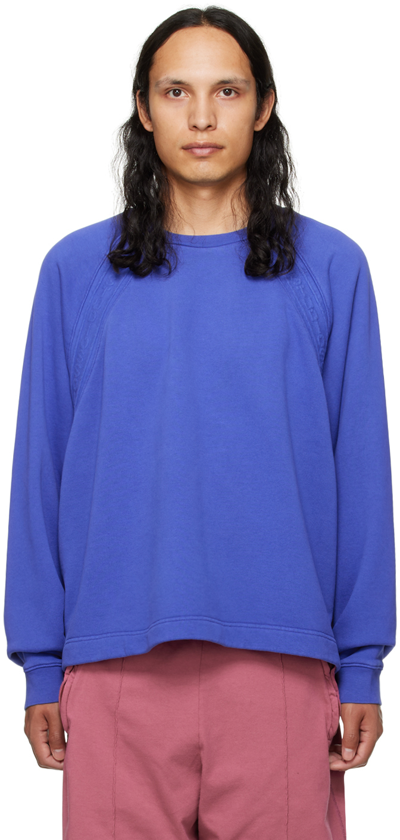Acne Studios Logo-trim Sweatshirt In Blue