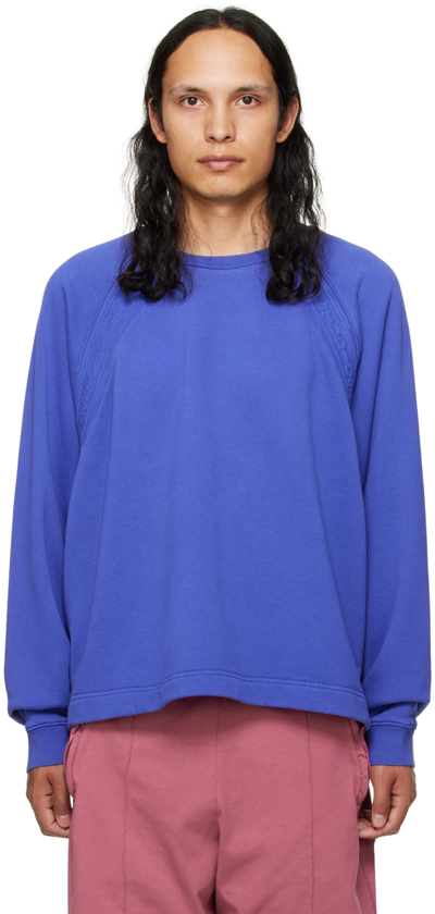 Acne Studios Logo-trim Sweatshirt In Bce Sea Blue