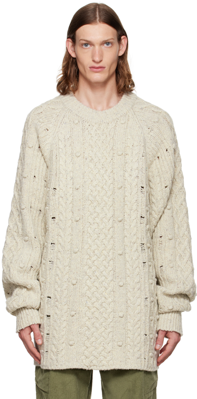 Andersson Bell Beige Long Sweater In Ecru Ecru