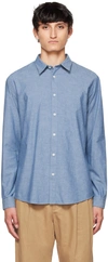 Apc Chemise Hector Button-up Chambray Shirt In Blue