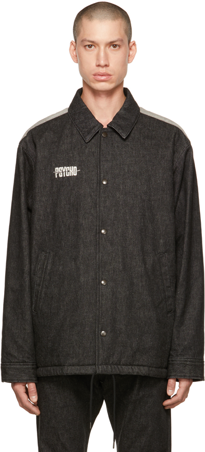 Undercover X Psycho Graphic-print Denim Shirt Jacket In Black