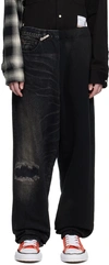 MIHARAYASUHIRO BLACK HALF-SWEAT LOUNGE trousers