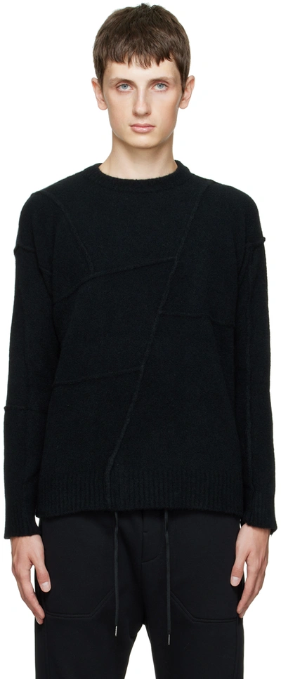 Isabel Benenato Black Paneled Sweater In 01 Black