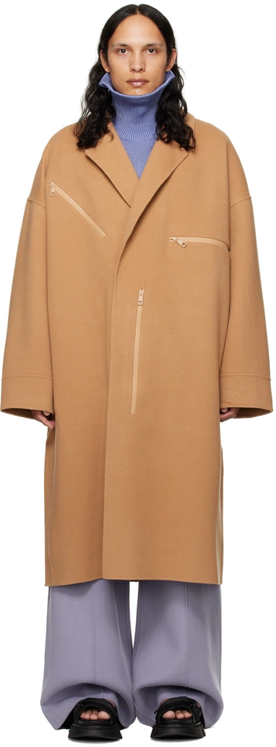 A. A. Spectrum Tan Kaponel Coat In Mocca Brown