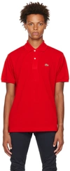 Lacoste Interlock Piqué Jersey Golf Polo In 240 Red