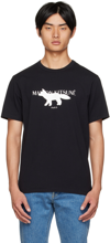 Maison Kitsuné Profile Fox Print Cotton Jersey T-shirt In P199 Black