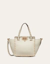 Valentino Garavani Mini Rockstud Grainy Calfskin Bag Woman Light Ivory Uni