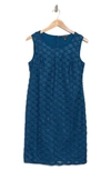 Nina Leonard Sparkle Lattice Sheath Dress In Sailor Blue