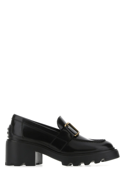 TOD'S TOD'S BLACK LEATHER LOAFERS