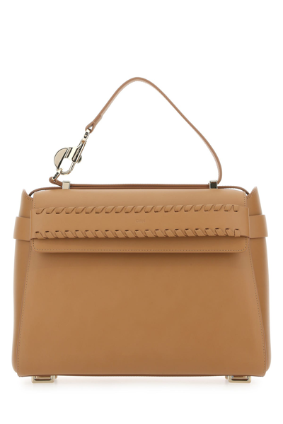 Chloé Biscuit Leather Nacha Handbag Camel Chloe Donna Tu In Brown