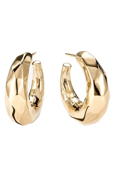 Lana Graduating Disco Hollow Hoop Earrings In Yellow Gold