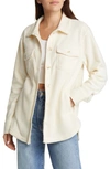 Thread & Supply Plaid Polar Fleece Shacket In Ivory