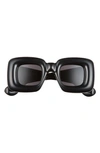 Loewe Inflated Oversized Square-frame Acetate Sunglasses In Shiny Black / Smoke