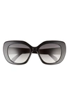 Celine Triomphe 55mm Rectangular Sunglasses In Black/gray Gradient