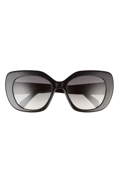 Celine Triomphe 55mm Rectangular Sunglasses In Black/gray Gradient