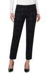 Liverpool Los Angeles Kelsey Plaid Ponte Trousers In Black/ Green Shdw