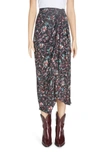 Isabel Marant Étoile Berthe Floral Satin-jacquard Midi-skirt In Nero