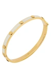 Tory Burch Miller Stud Hinge Bracelet In Tory Gold