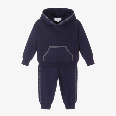 Beau Kid Girls Blue Knitted Tracksuit