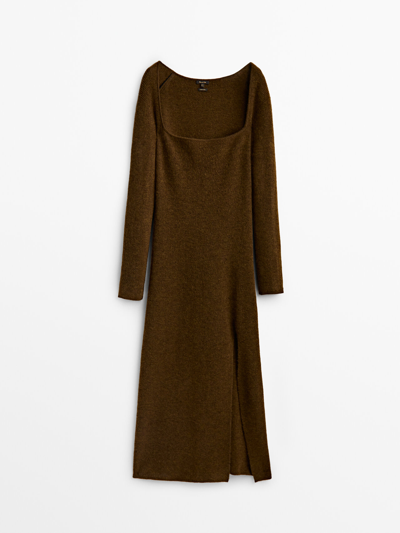 massimo dutti long sleeve dress Long sleeve dress with gathered detail  Chocolate  Dress