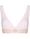 Versace Greca Border Triangle Bralette In Rosa